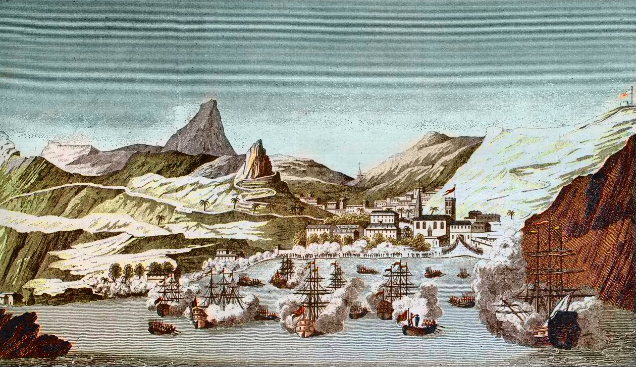 Widok na wyspę Święta Helena (Widok na wyspę Święta Helena) Rycina z XIX wieku autorstwa Unknown artist