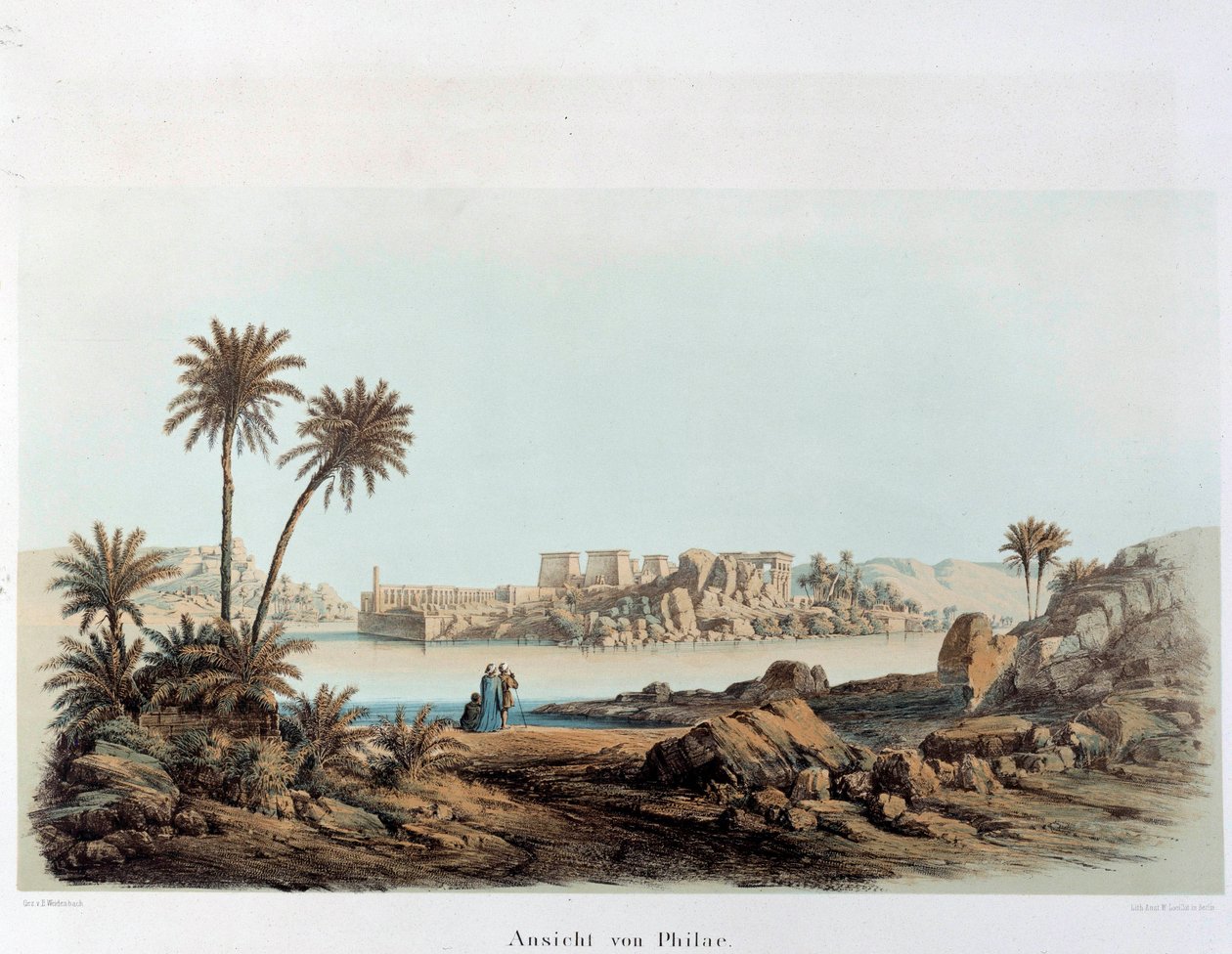 Widok na wyspę Philae w Egipcie. XIX-wieczny Paryż, College of France autorstwa Unknown artist