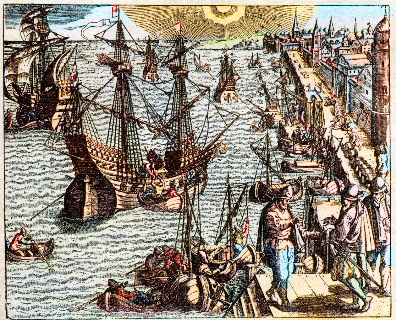 Widok na port w Lizbonie w XVI wieku - autorstwa Unknown artist