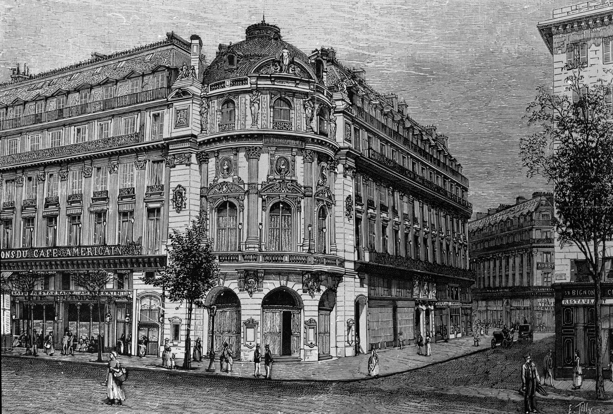 Widok na teatr du Vaudeville w Paryżu. autorstwa Unknown artist