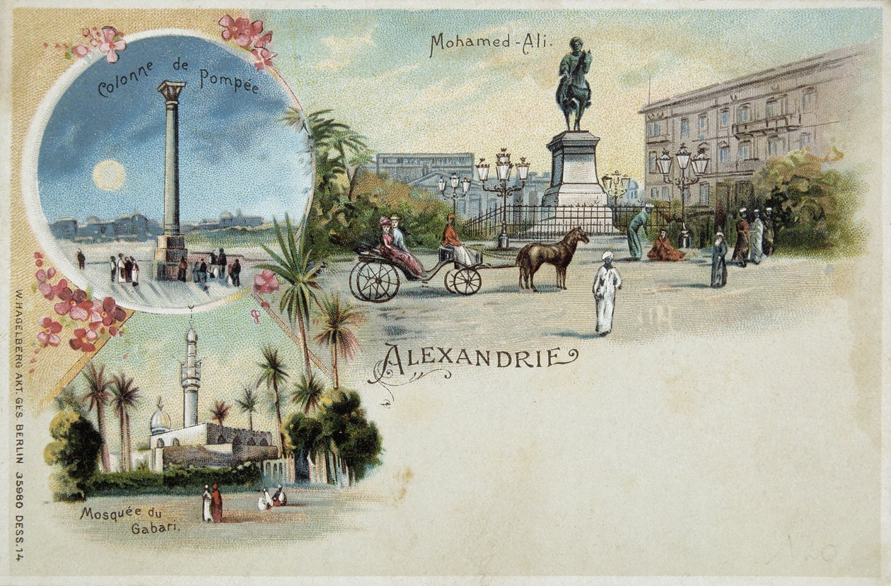 Widoki Aleksandrii – pocztówka, koniec XIX wieku autorstwa Unknown artist