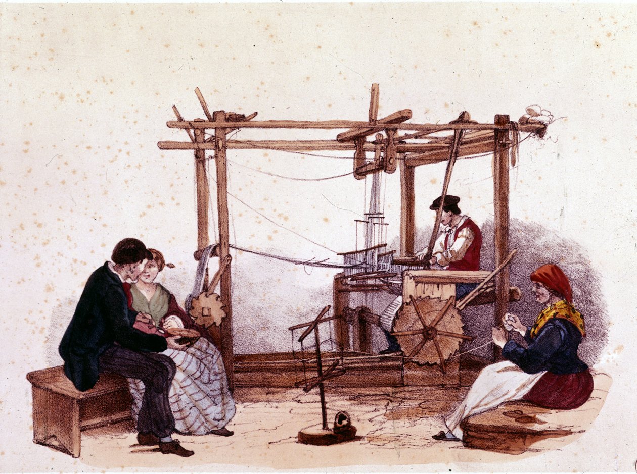 Tkactwo w XIX wieku. autorstwa Unknown artist
