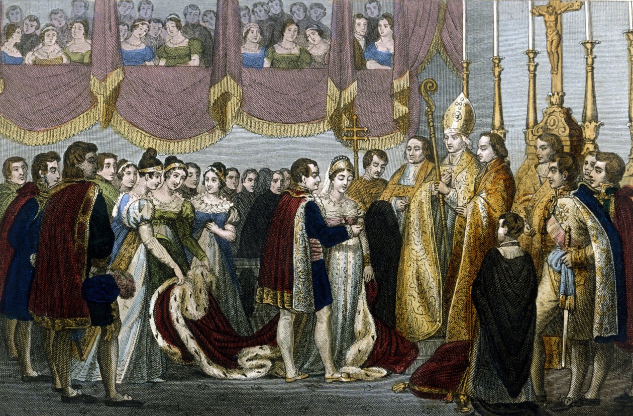Ceremonia zaślubin Napoleona I z Marią - Ludwiką Habsburgów w kościele Augustynów w Wiedniu, 2 kwietnia autorstwa Unknown artist