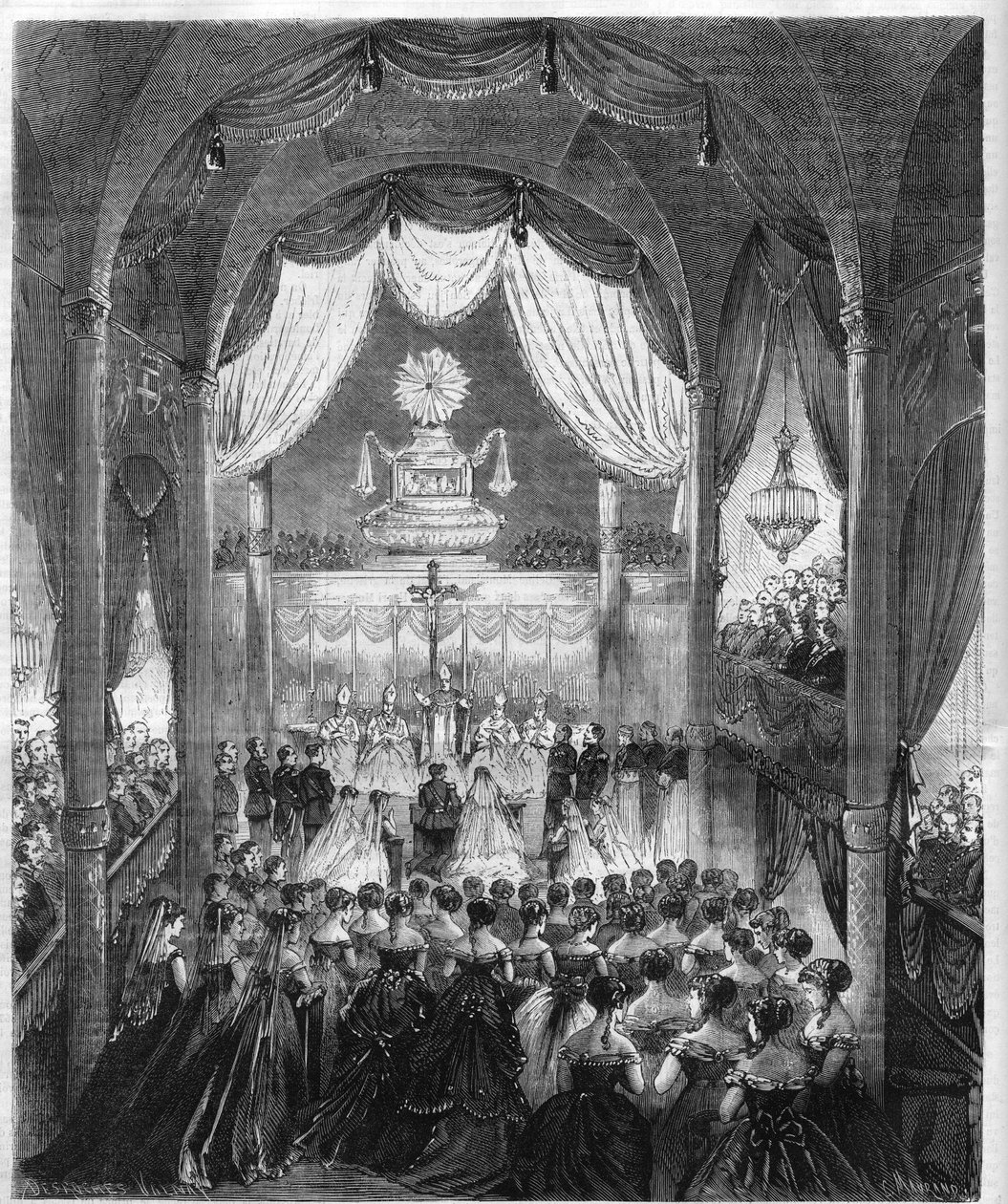 Ceremonia ślubna księcia Humberta I księcia Włoch (Umberto I autorstwa Unknown artist