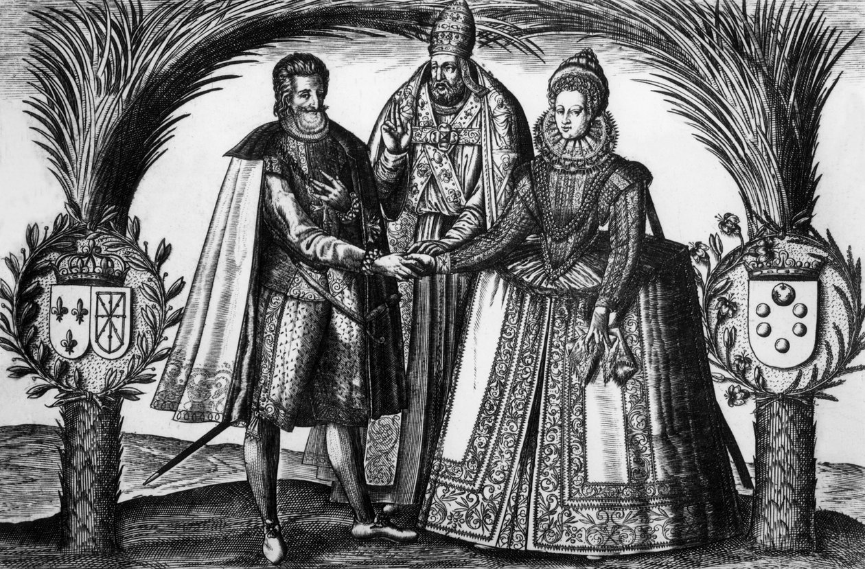 Ślub króla Francji Henryka IV i Marii Medycejskiej 17 grudnia autorstwa Unknown artist