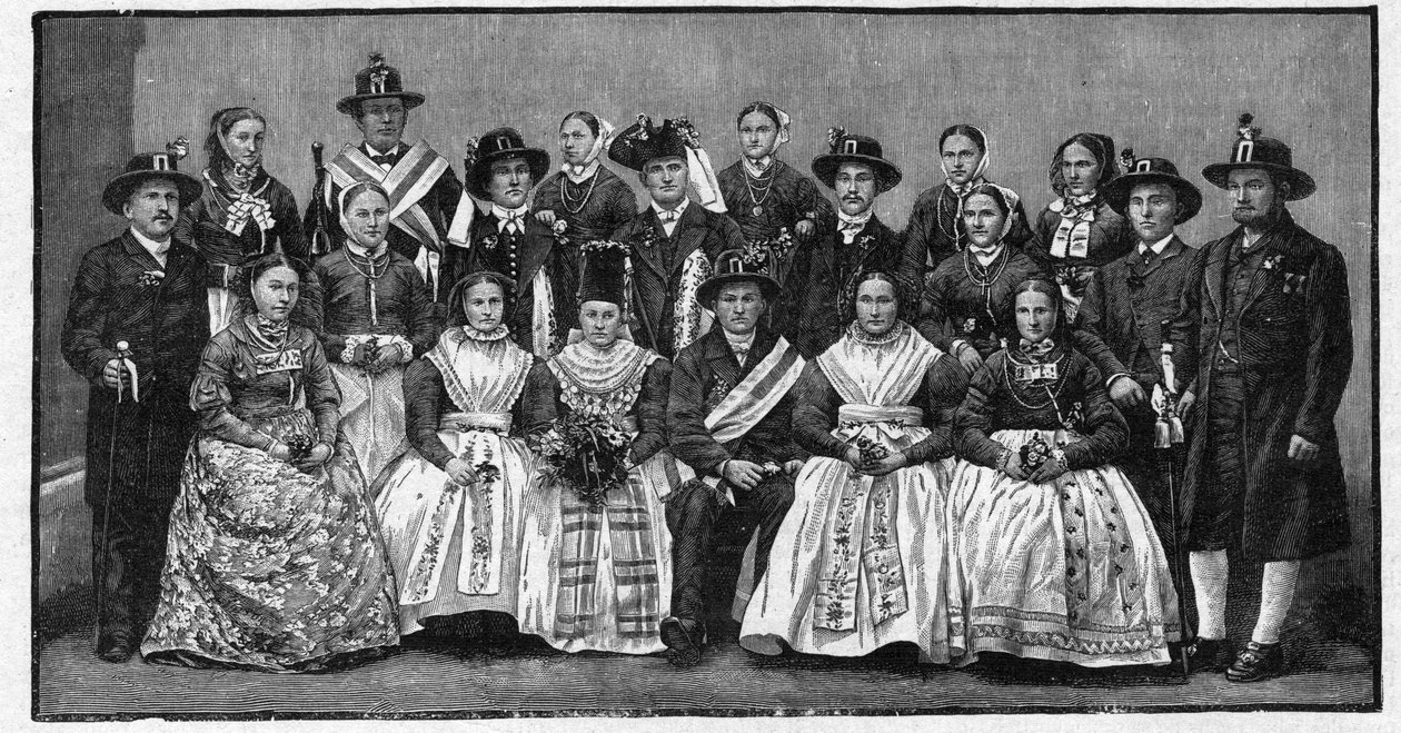Wesele Wendy (Wends) - grawer 1897 - Wendes (Słowianie mieszkający w Niemczech Wschodnich) autorstwa Unknown artist