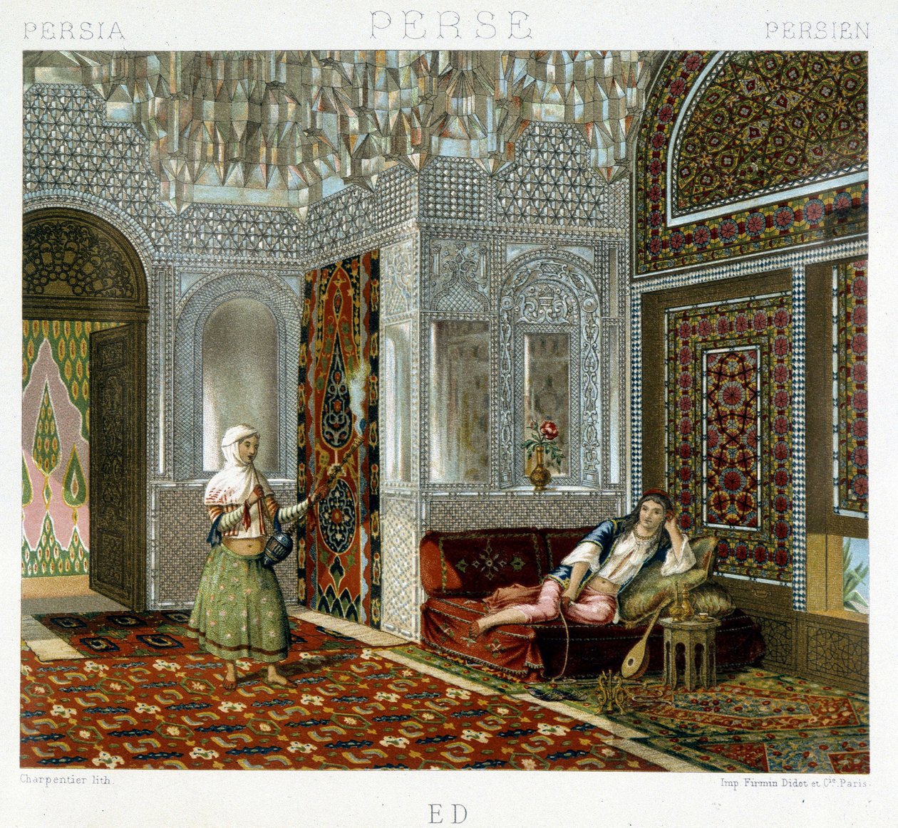 Kobiety w salonie w Persji - w „Strój historyczny” Racineta autorstwa Unknown artist