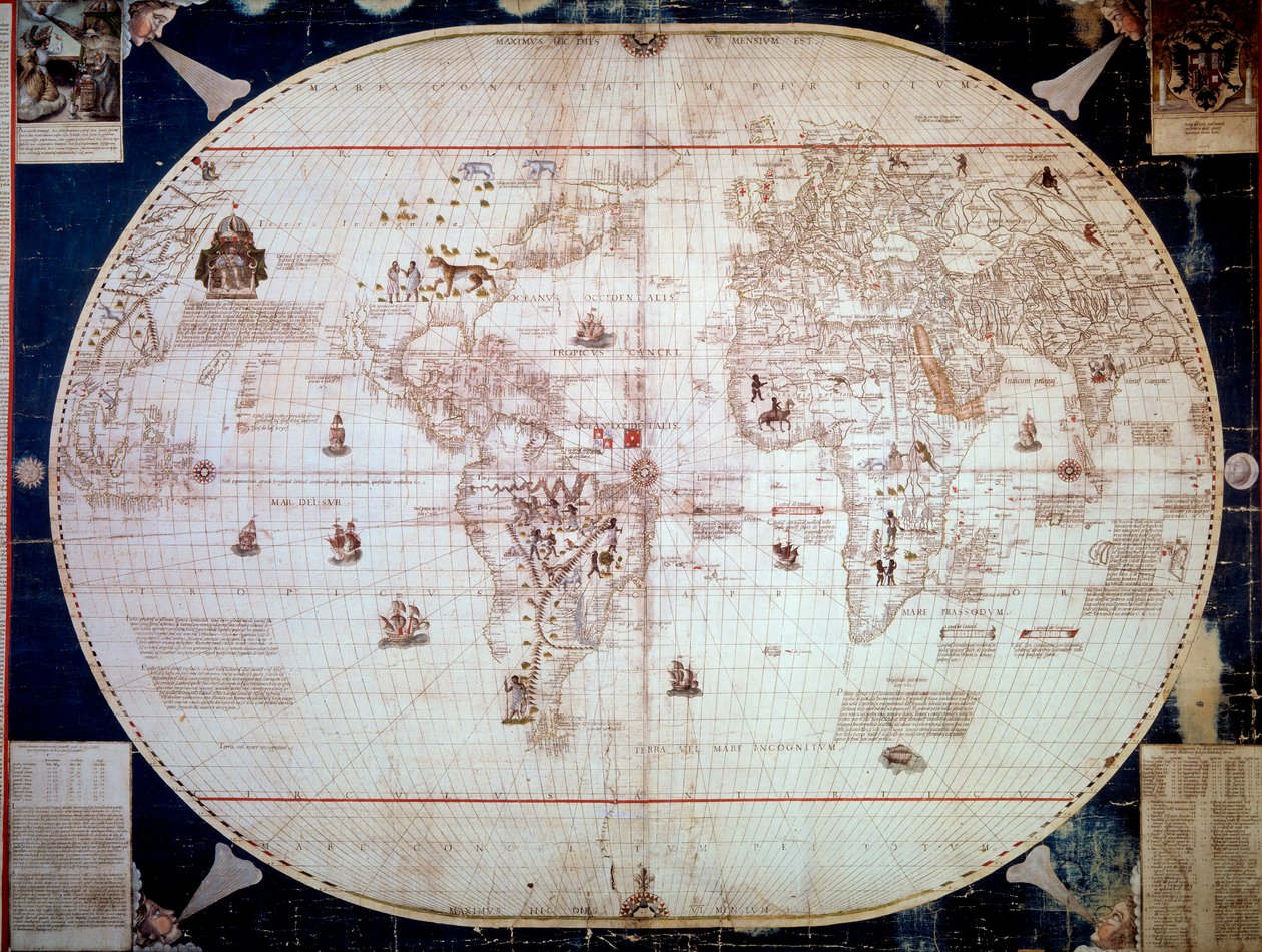 Mapa świata nawigatora Sebastiana Cabota (1476-1557) 1544. Paryż, B.N. autorstwa Unknown artist