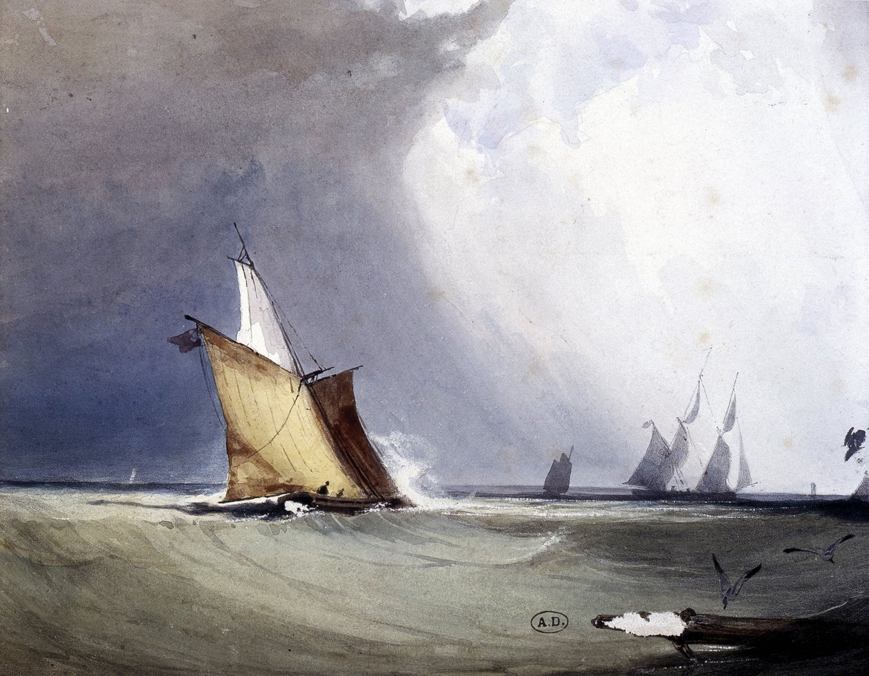 Jachty na morzu, koniec XIX wieku autorstwa Unknown artist