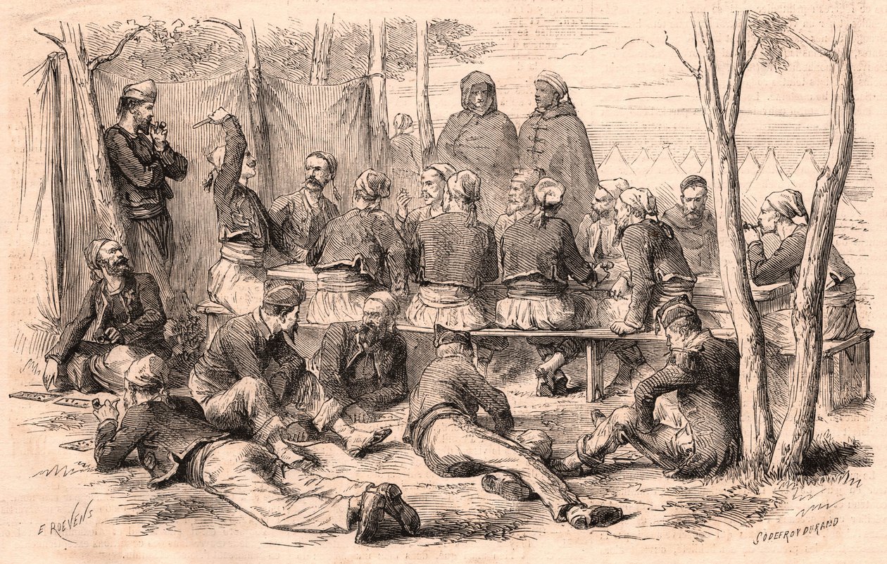 Grupa Zouave odpoczywa w obozie Chalons autorstwa Unknown