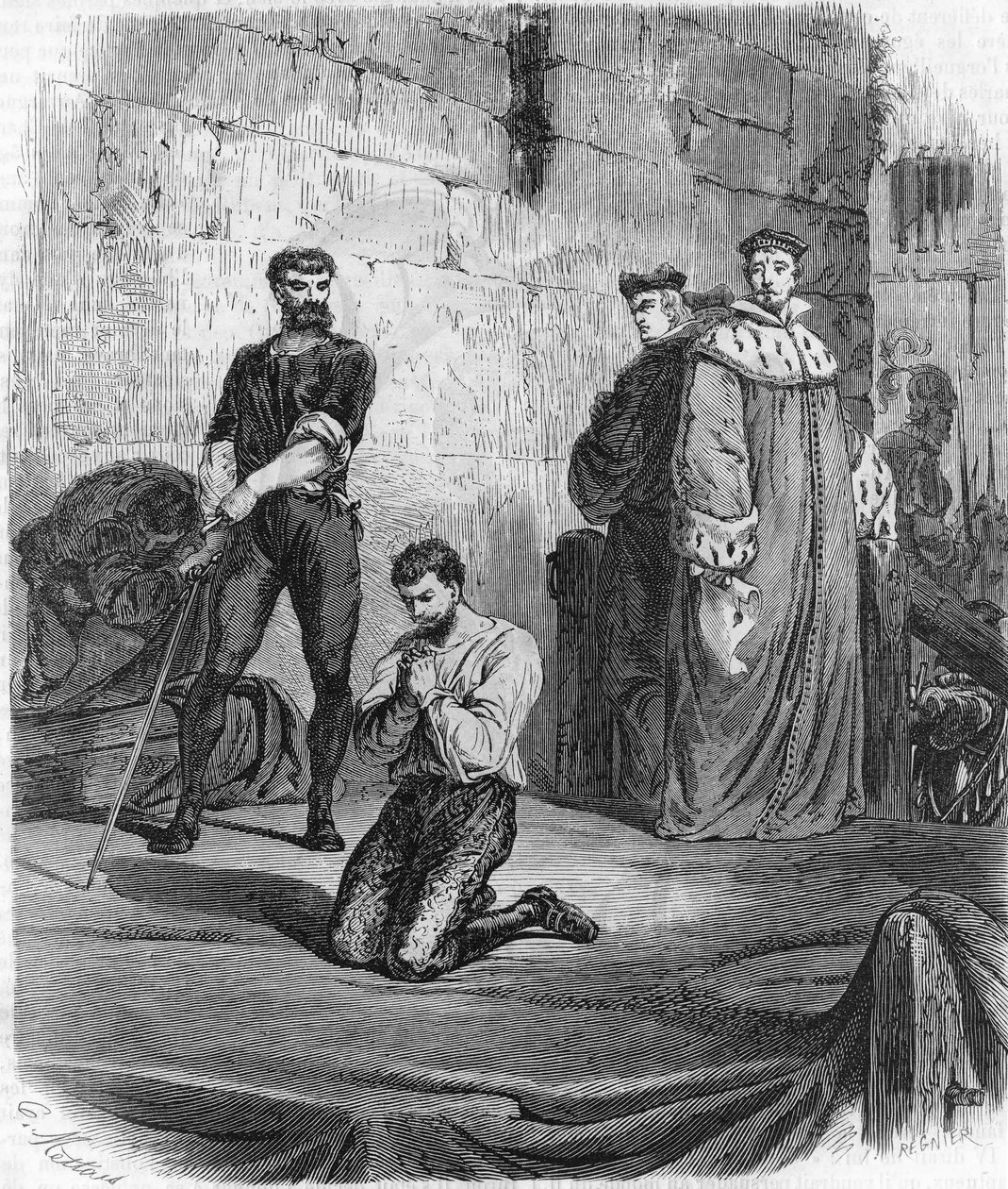 śmierć Karola de Gontaut, barona, a następnie księcia Biron (1562–1602). autorstwa Unknown artist