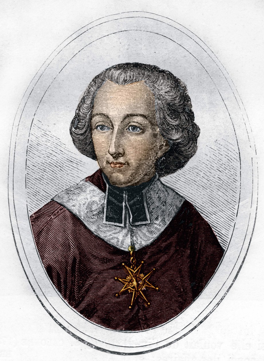 portret Etienne de Loménie de Brienne (1727-1794), francuski prałat i polityk. Grawerowanie z 1866 roku. autorstwa Unknown artist