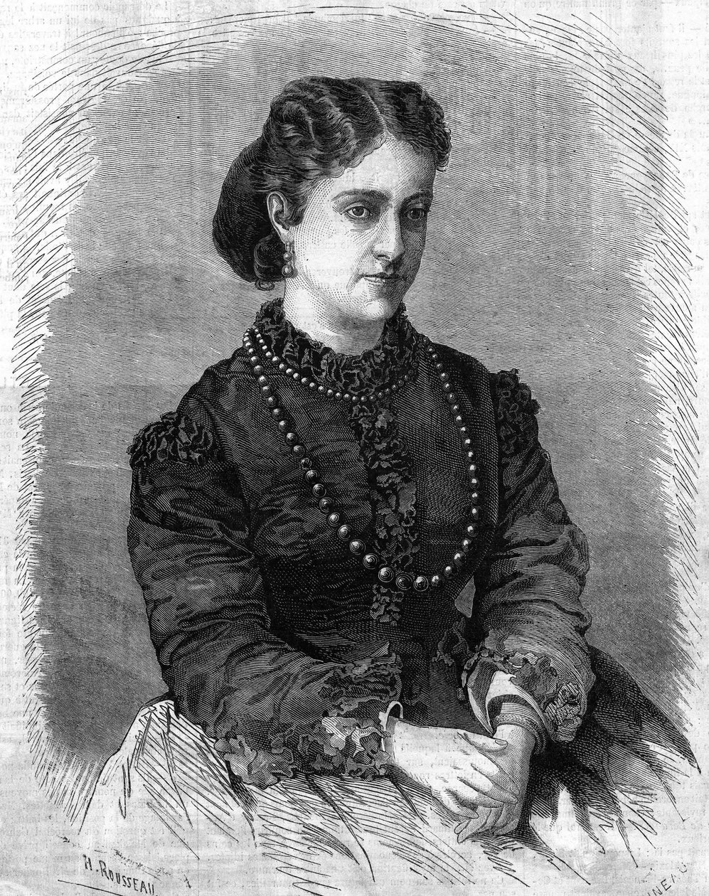 portret Adeliny Patti. Włoski śpiewak (1843 do 1919) Grawerowanie z 1864 roku. autorstwa Unknown artist
