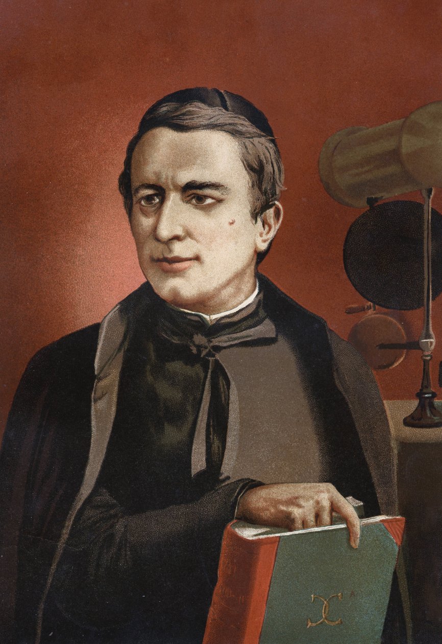 portret Angelo Secchi, włoskiego astronoma (1818 - 1878), twórcy spektroskopii. na podstawie znanych mężczyzn i kobiet. Barcelona 1877. autorstwa Unknown artist