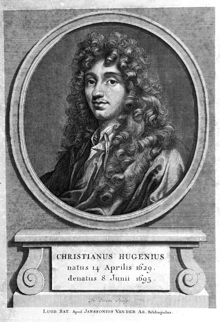 portret holenderskiego fizyka i matematyka Christiaana Huygensa (1629-1695). Grawerowanie z XIX wieku autorstwa Unknown artist