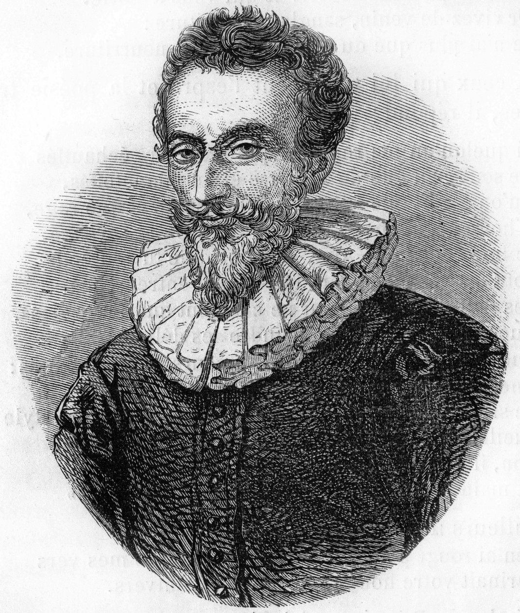 portret François de Malherbe. Francuski poeta (1555-1628). grawerunek z 1866 roku. autorstwa Unknown artist