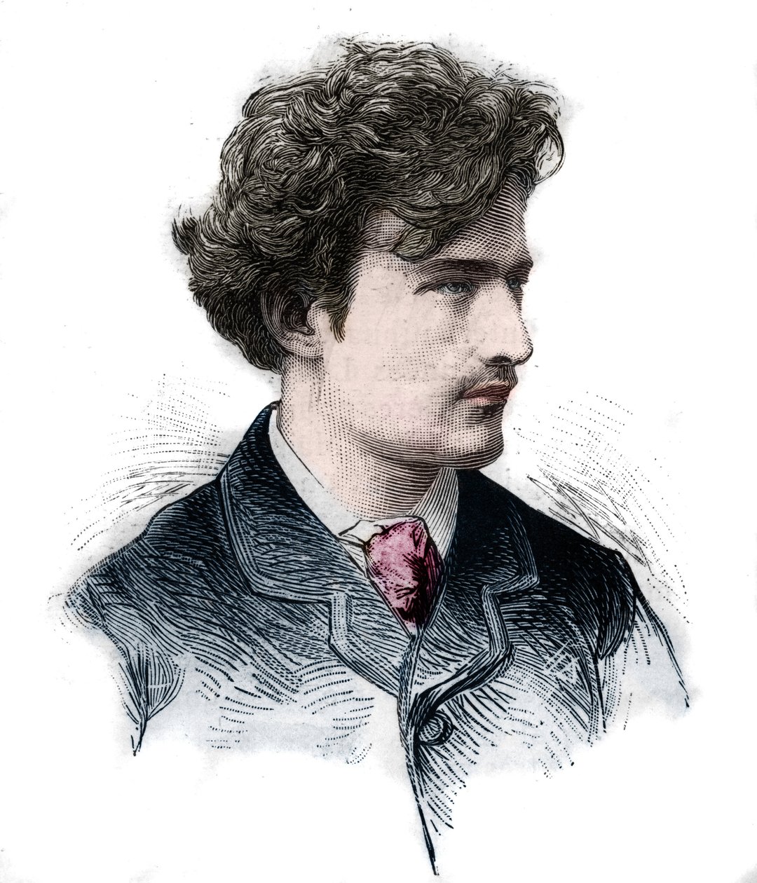 portret Ignacego (Ignacego) Paderewskiego (1860-1941), pianisty, kompozytora, polityka i polskiego dyplomaty. Rycina z 1889 roku. autorstwa Unknown artist