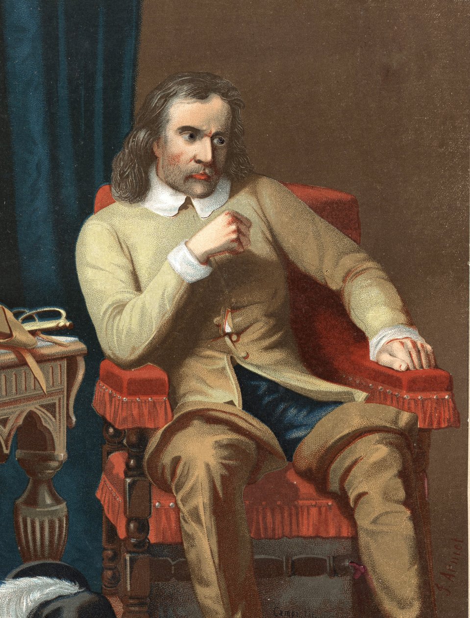 portret Oliviera Cromwella. angielski mąż stanu (Huntingdon autorstwa Unknown artist