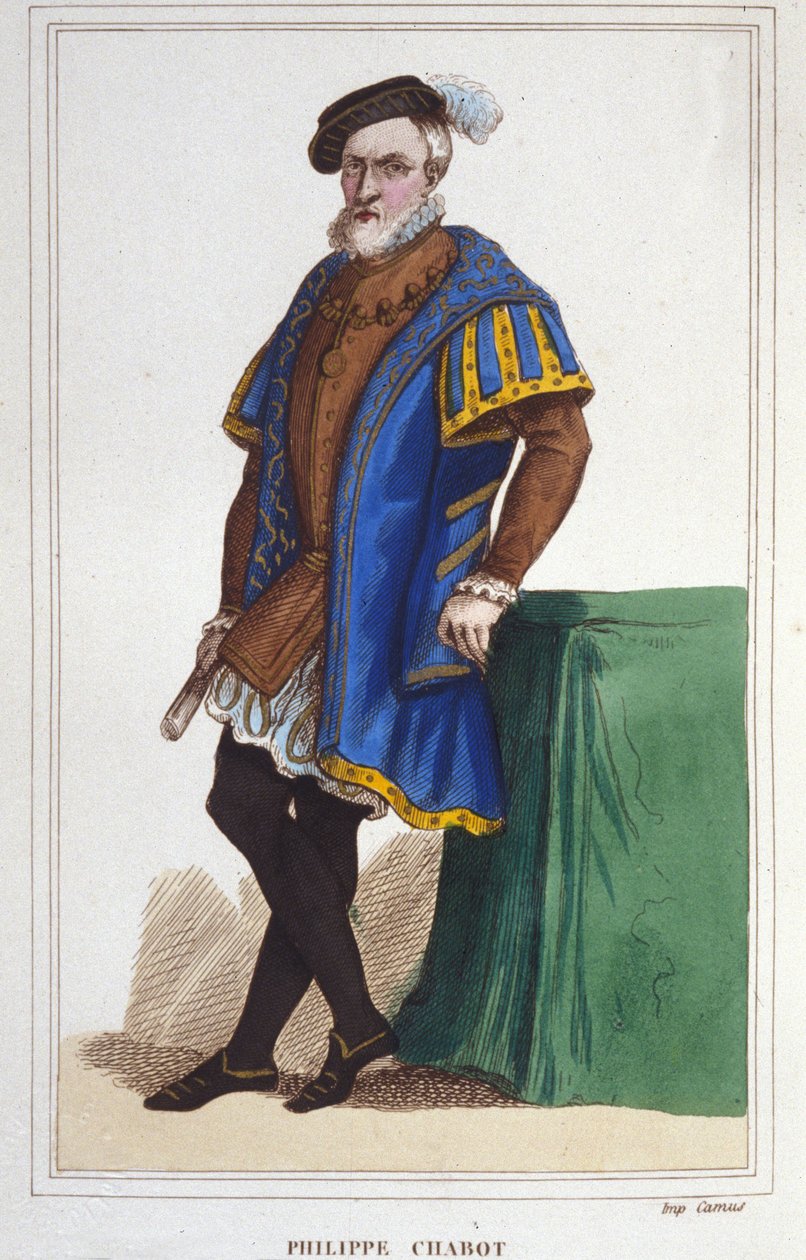 portret Philippe de Chabot, seniora Brion, admirała Francji (1480-1543). grawerunek z 1830 autorstwa Unknown artist