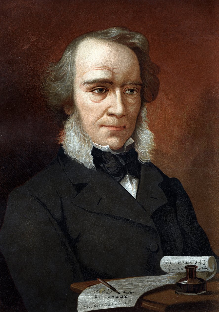 portret Richarda Cobdena. Brytyjski ekonomista i polityk (1804 do 1865). na podstawie „Nauka i jej ludzie Louisa Figuiera” Barcelona 1881 autorstwa Unknown artist