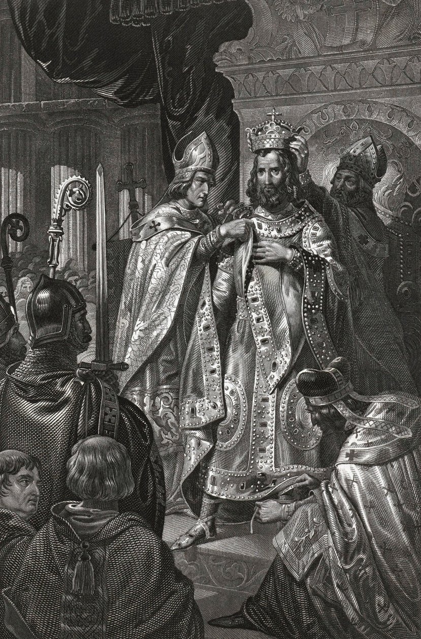 sacre de Baudouin de Boulogne dit Baudouin Ier (v. 1065-1118), roi de Jerusalem - Koronacja Baldwina I w Boże Narodzenie 1100 par Anonymous autorstwa Unknown artist