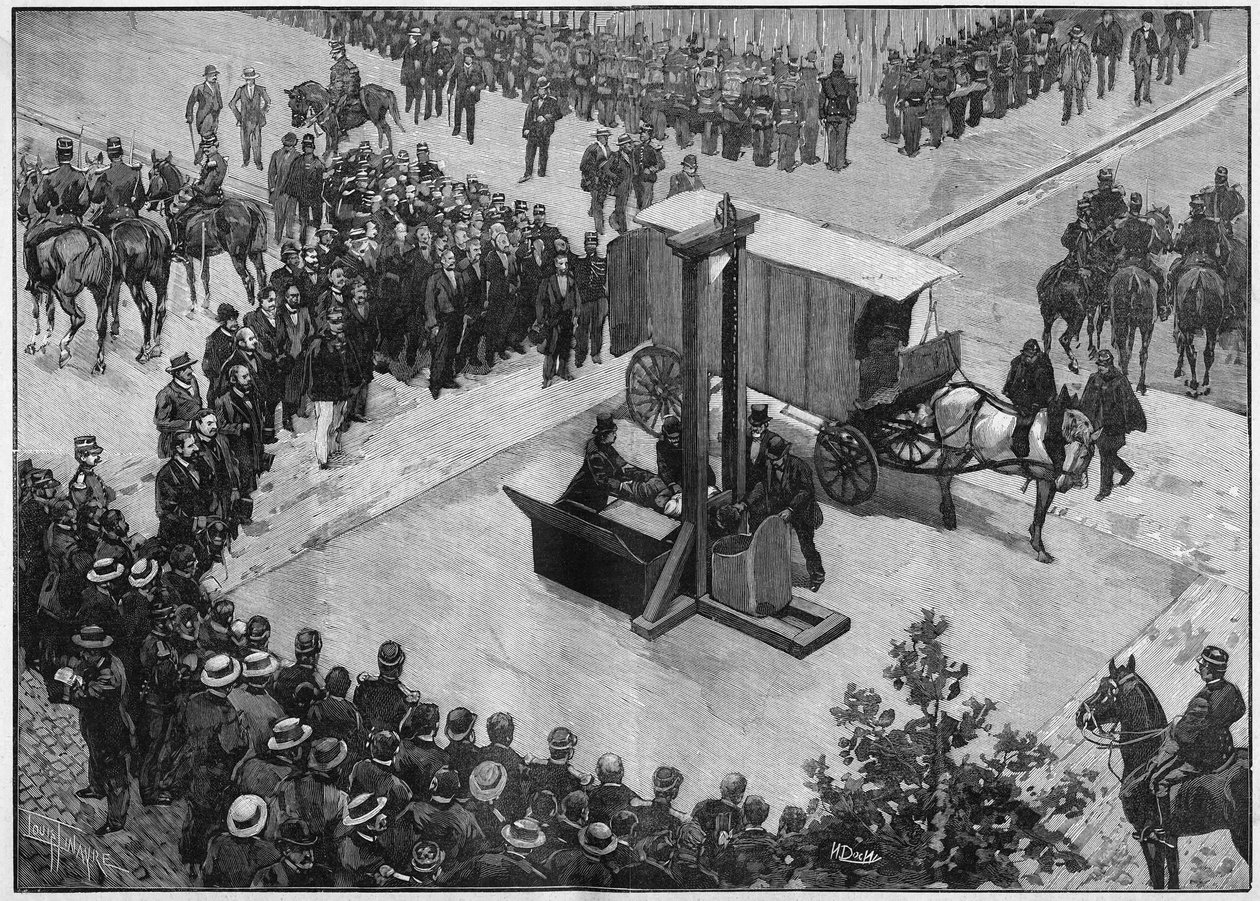 egzekucja anarchisty Caserio w Lyonie w 1894 roku. autorstwa Unknown artist