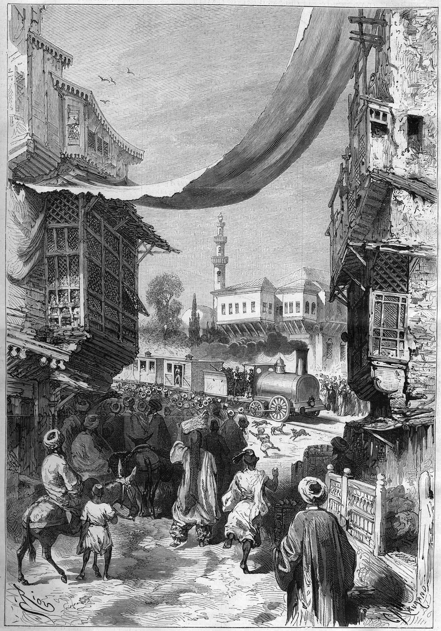 pierwszy pociąg kolejowy przybyły do Konstantynopola w 1872 roku. autorstwa Unknown artist