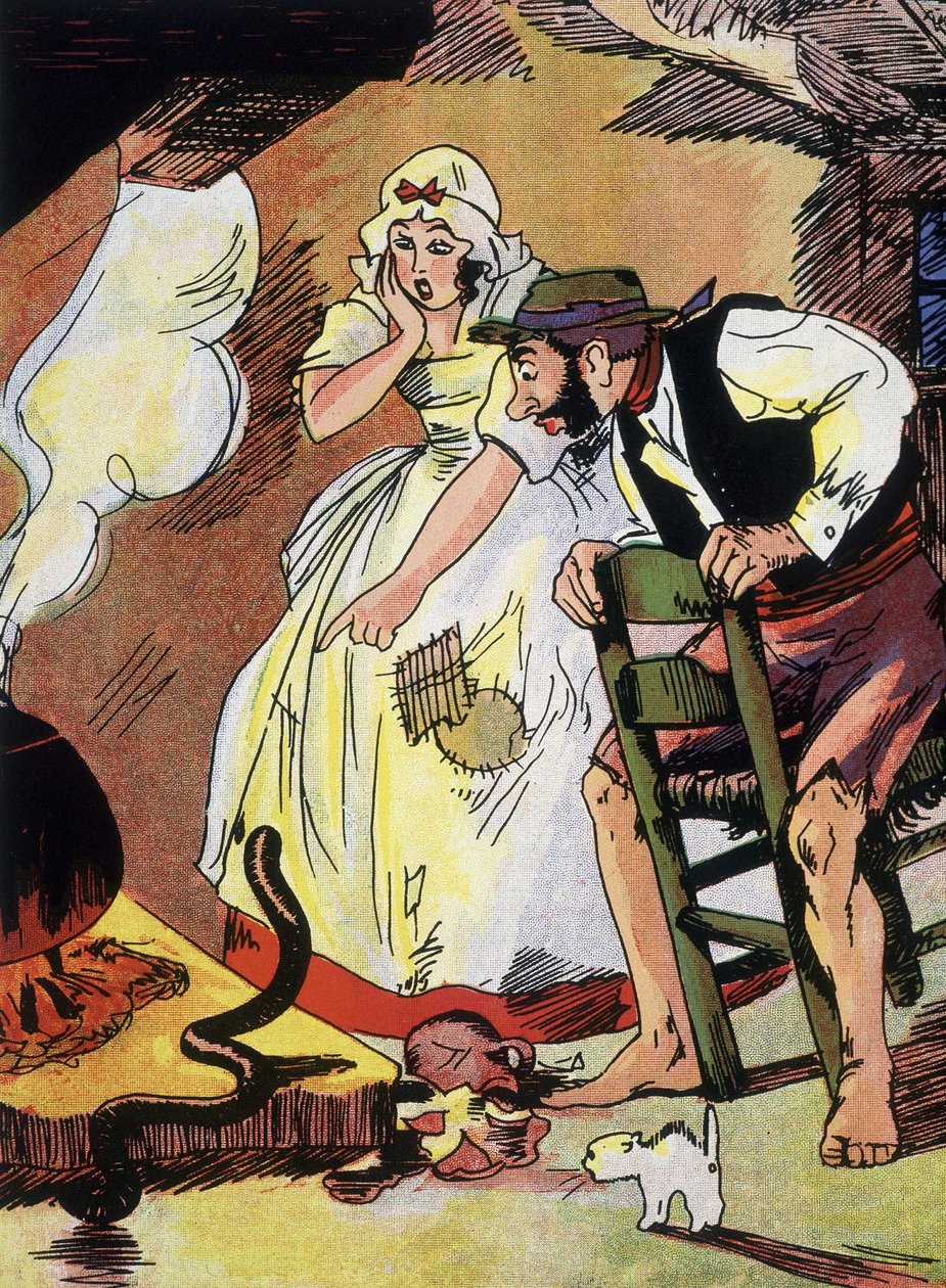 trzy życzenia - "Opowieści Karola", początek XX wieku (druk) autorstwa Unknown Artist
