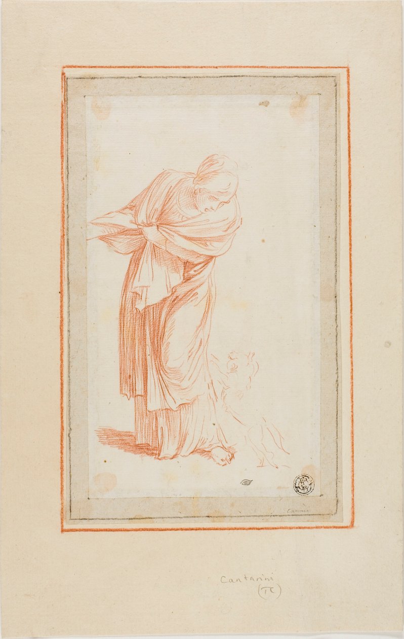 Kobieta i pies autorstwa Unknown Italian