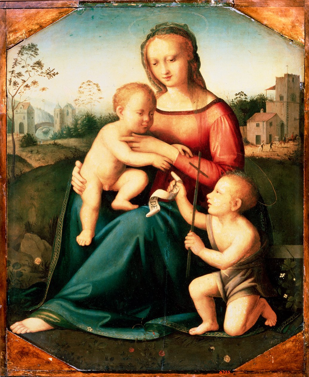 „Dziewica i dziecko z Janem Chrzcicielem jako chłopiec”, XVI w. autorstwa Unknown Old Master