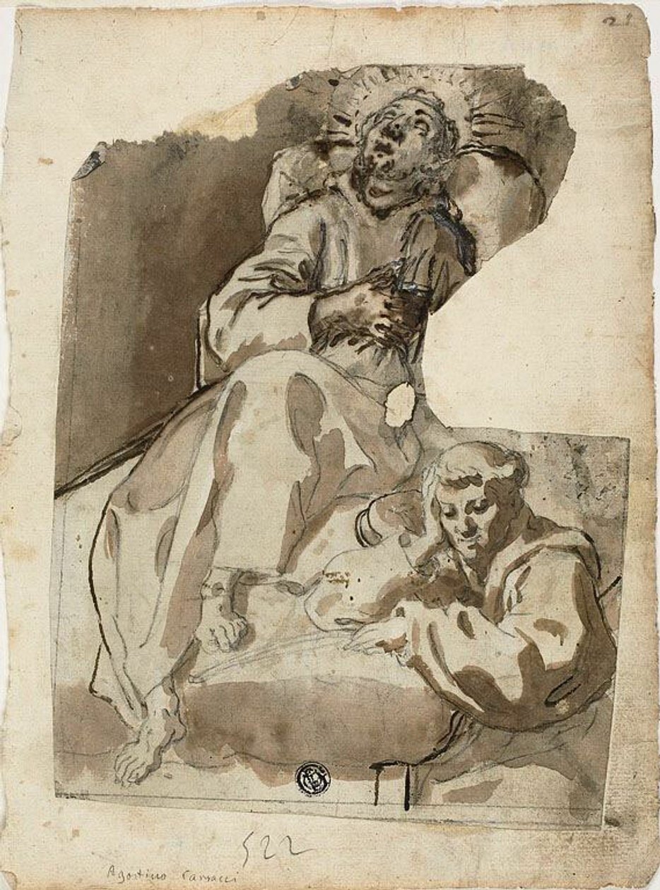 Śmierć świętego autorstwa Unknown Sienese