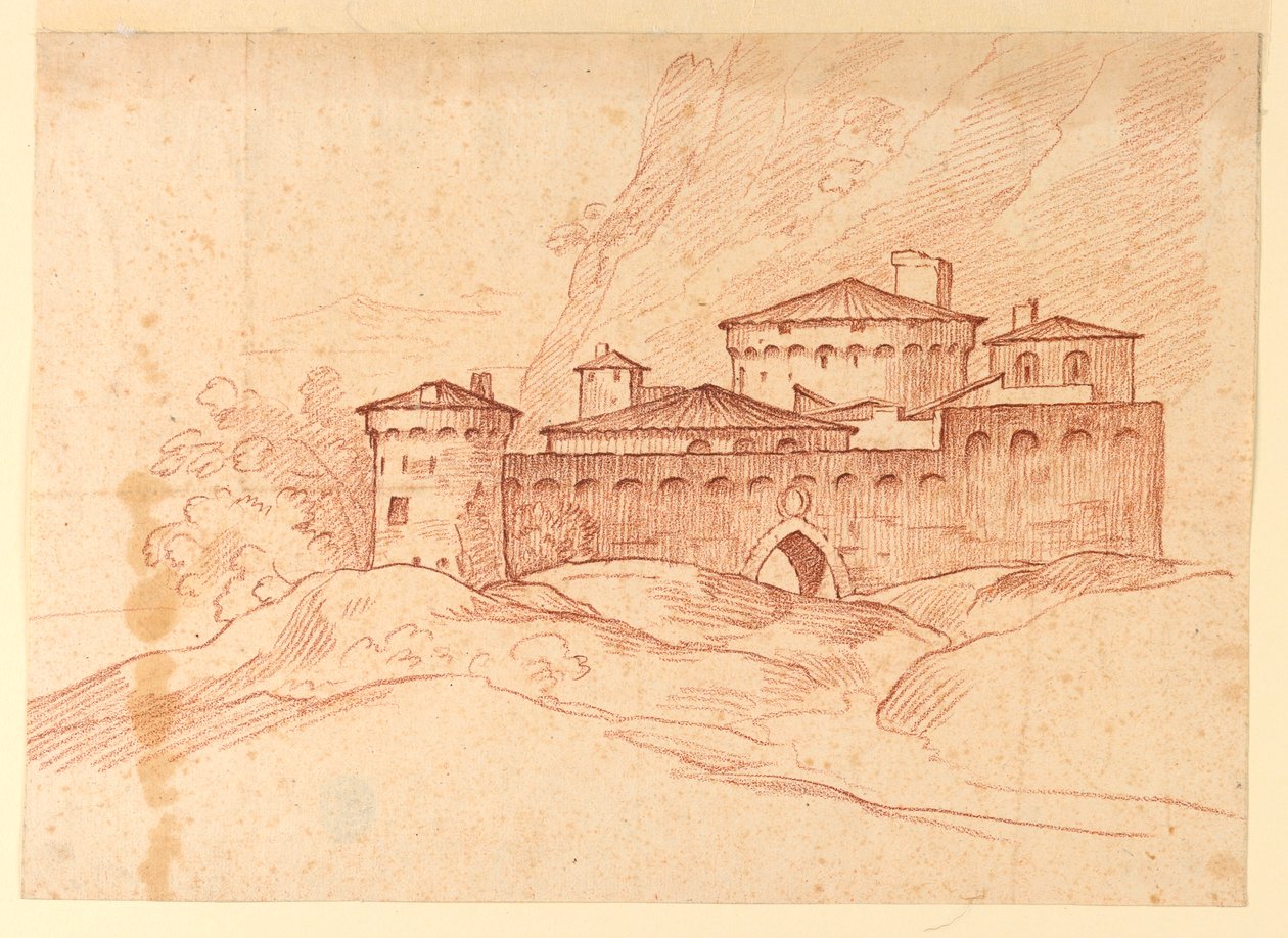 Rysunek, Zamek w górach, 1810-1830 autorstwa Unknown artistUnknown artist