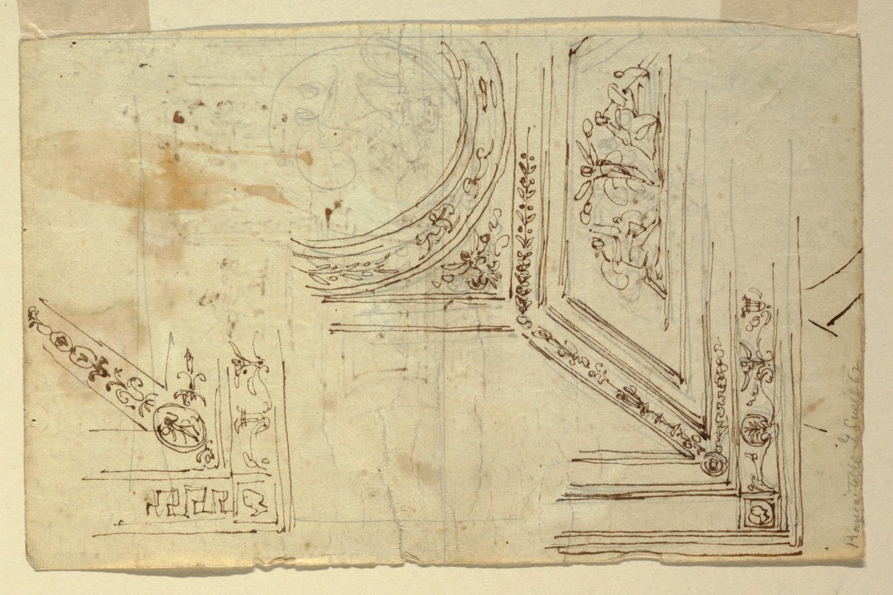 Rysunek, dekoracje sufitowe, 1810-1820 autorstwa Unknown artistUnknown artist