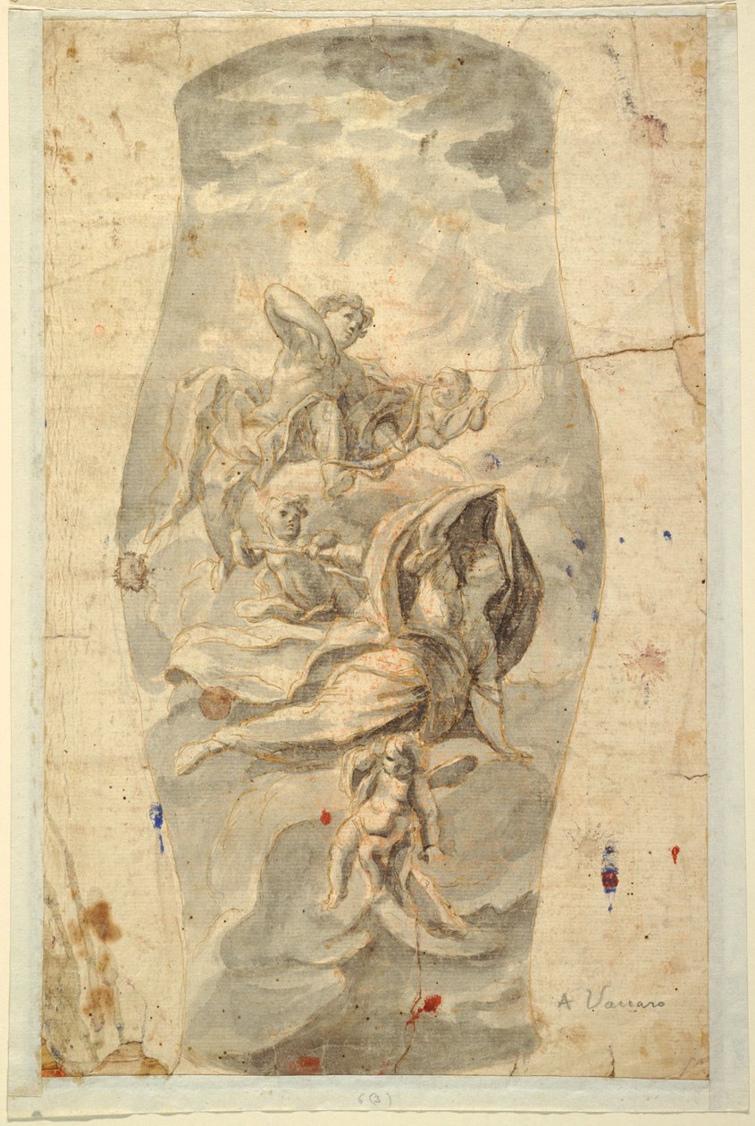 Rysunek przedstawiający sufit z Apollem, ok. 1780 r. autorstwa Unknown artistUnknown artist