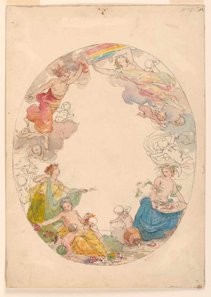 Rysunek, malowidło na suficie, "Żywioły", ok. 1870 r. autorstwa Unknown artistUnknown artist
