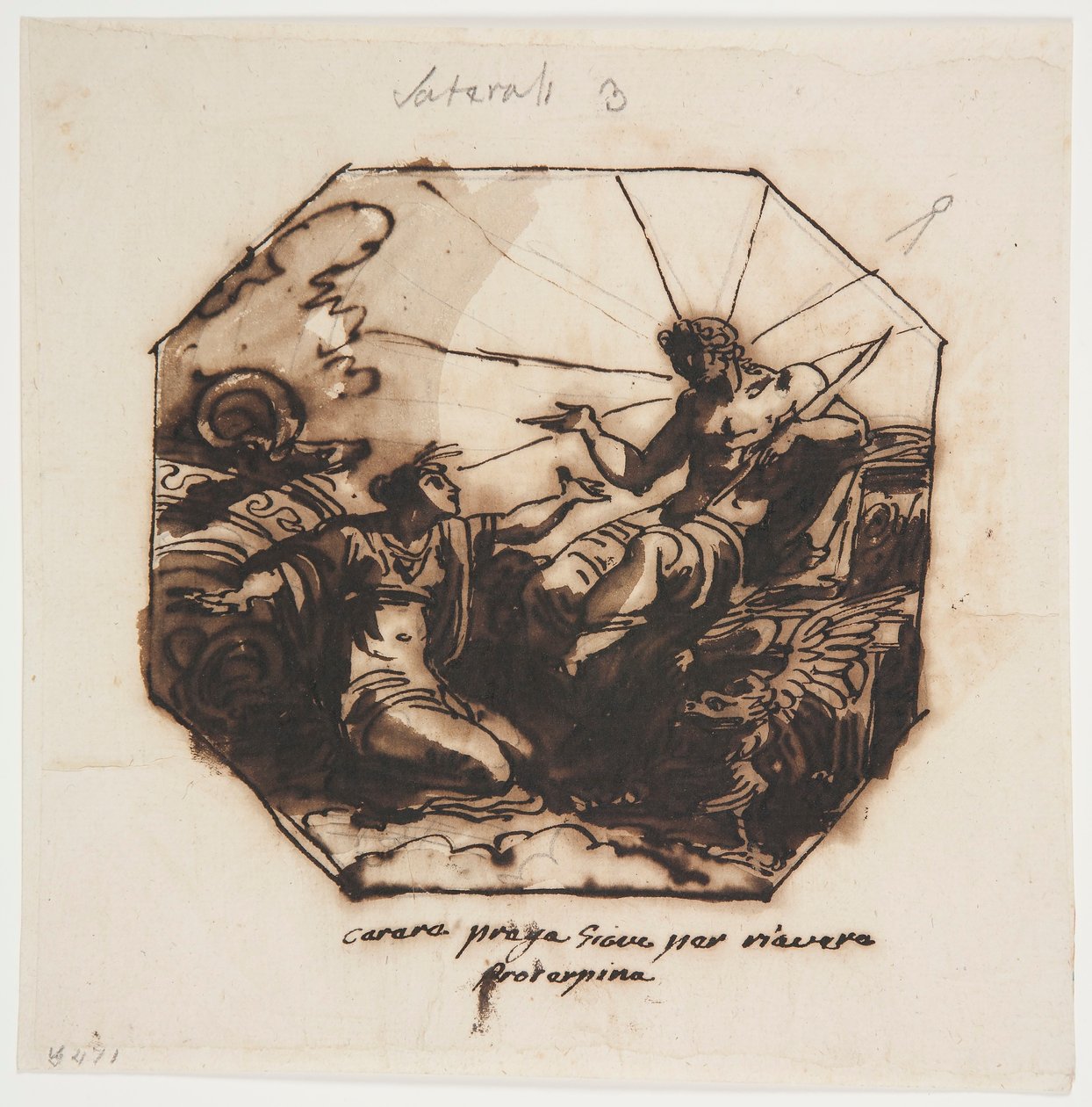 Rysunek, Ceres prosi Jowisza o powrót Proserpiny, 1812 r. autorstwa Unknown artistUnknown artist