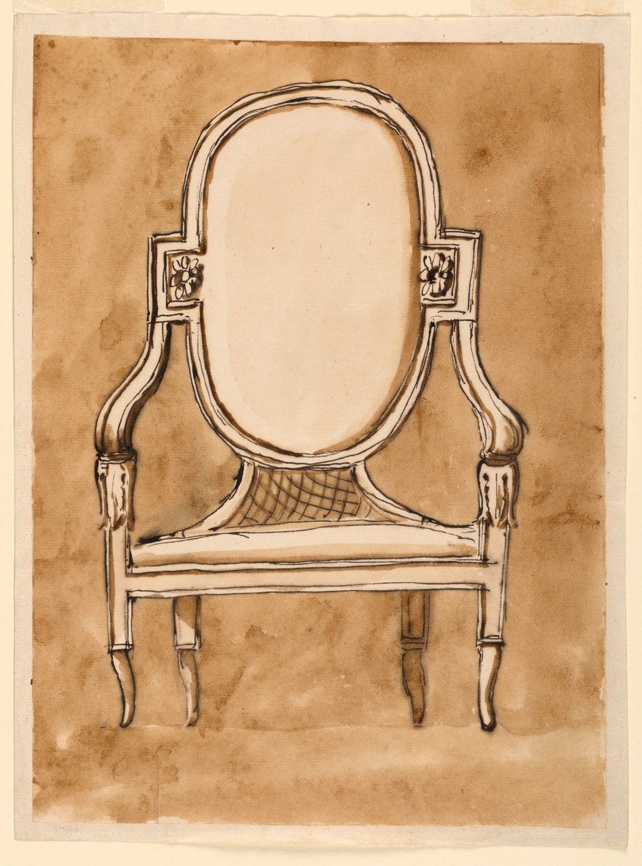 Rysunek, krzesło, 1780-90 autorstwa Unknown artistUnknown artist
