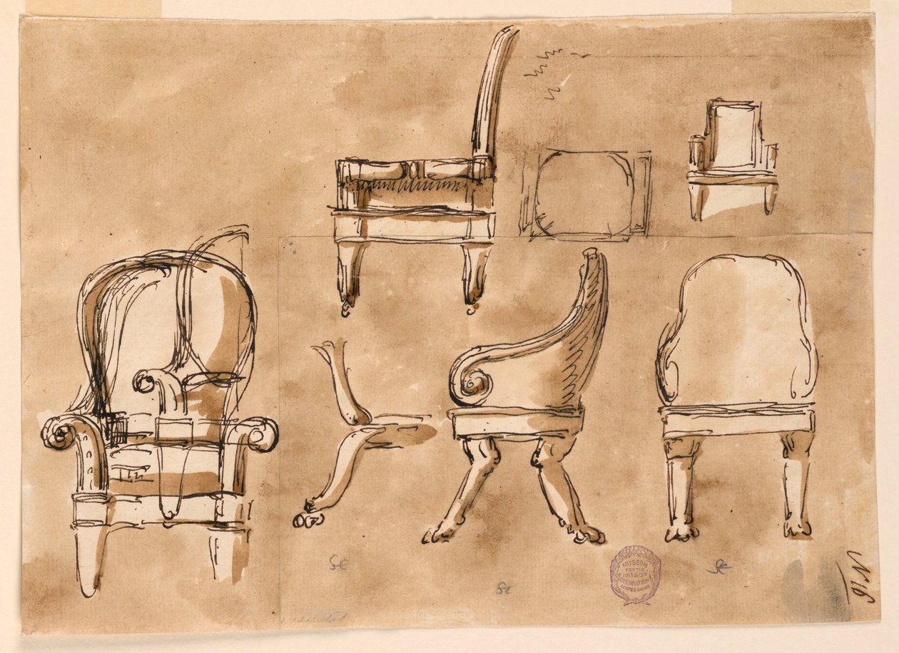 Rysunek, krzesła, ok. 1800 r. autorstwa Unknown artistUnknown artist