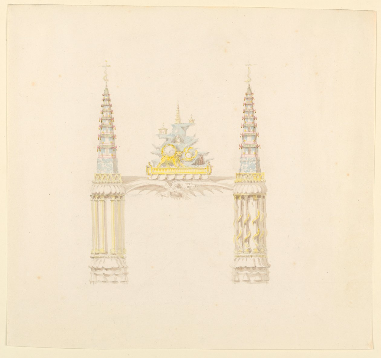 Rysunek, komin, zachodnia ściana pokoju muzycznego, ok. 1820 r. autorstwa Unknown artistUnknown artist
