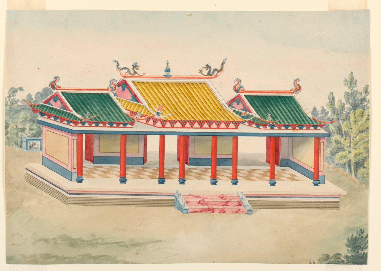 Rysunek, pawilon chinoiserie, 1815-22 autorstwa Unknown artistUnknown artist