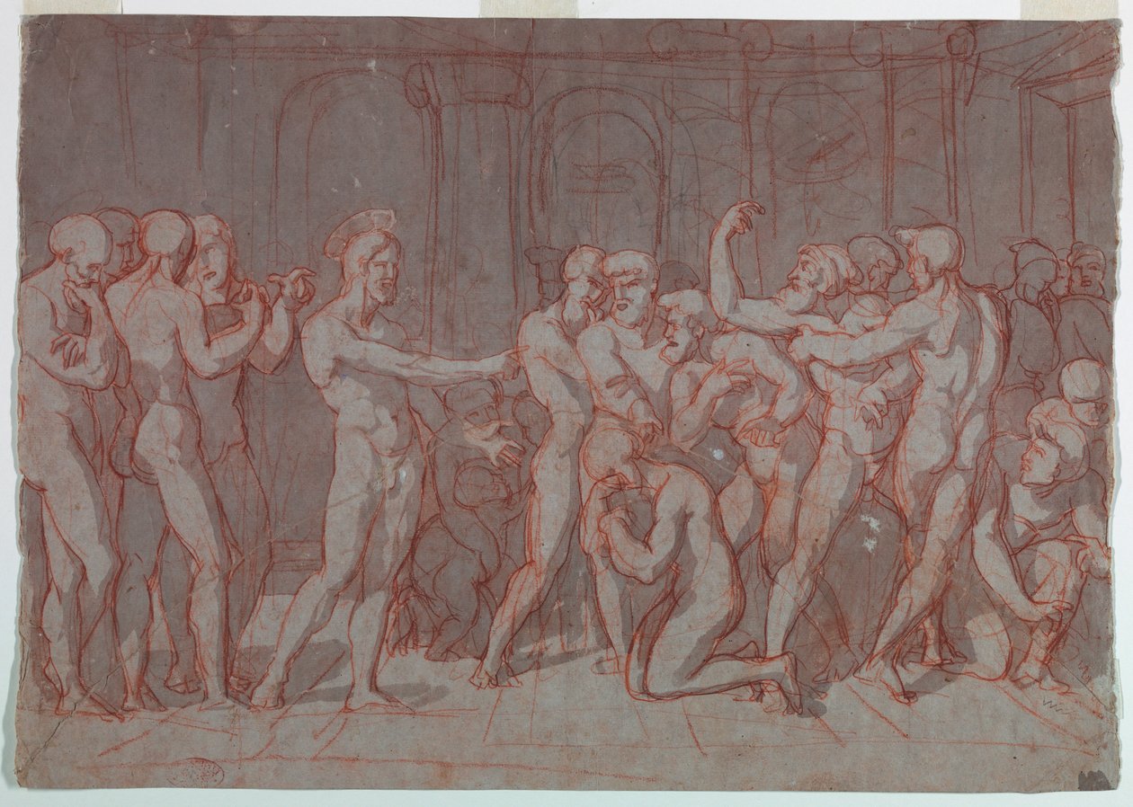Rysunek Chrystus i cudzołożna kobieta, ok. 1800 r. autorstwa Unknown artistUnknown artist