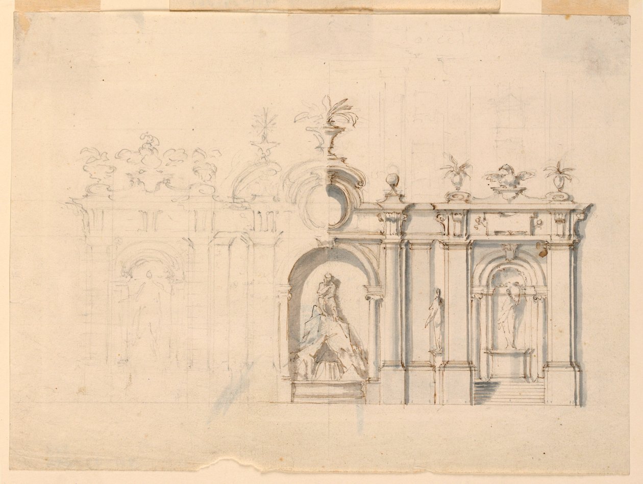 Rysunek Kolumnada z fontanną, ok. 1770 r. autorstwa Unknown artistUnknown artist