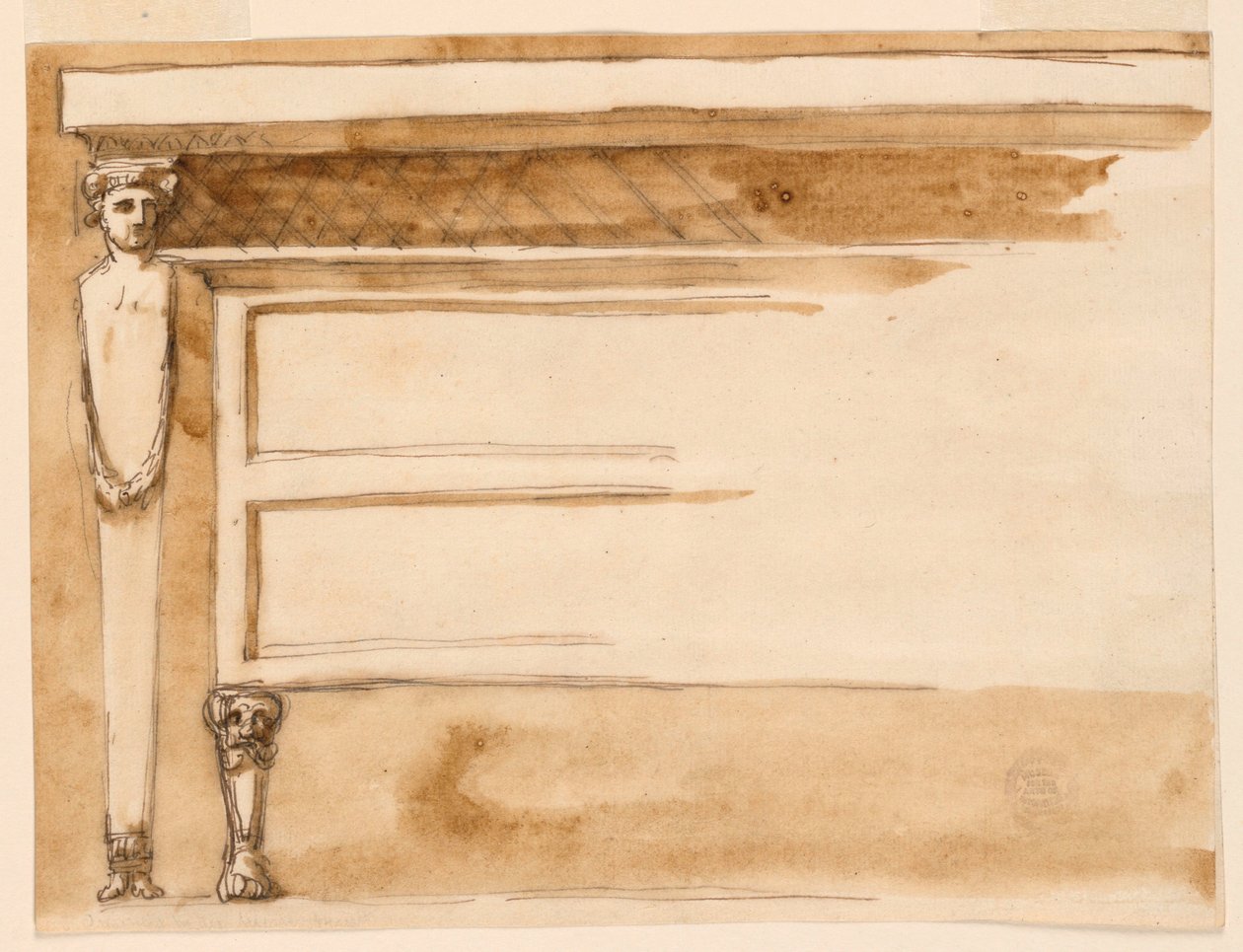 Rysunek, stół konsolowy i komoda, ok. 1795 r. autorstwa Unknown artistUnknown artist