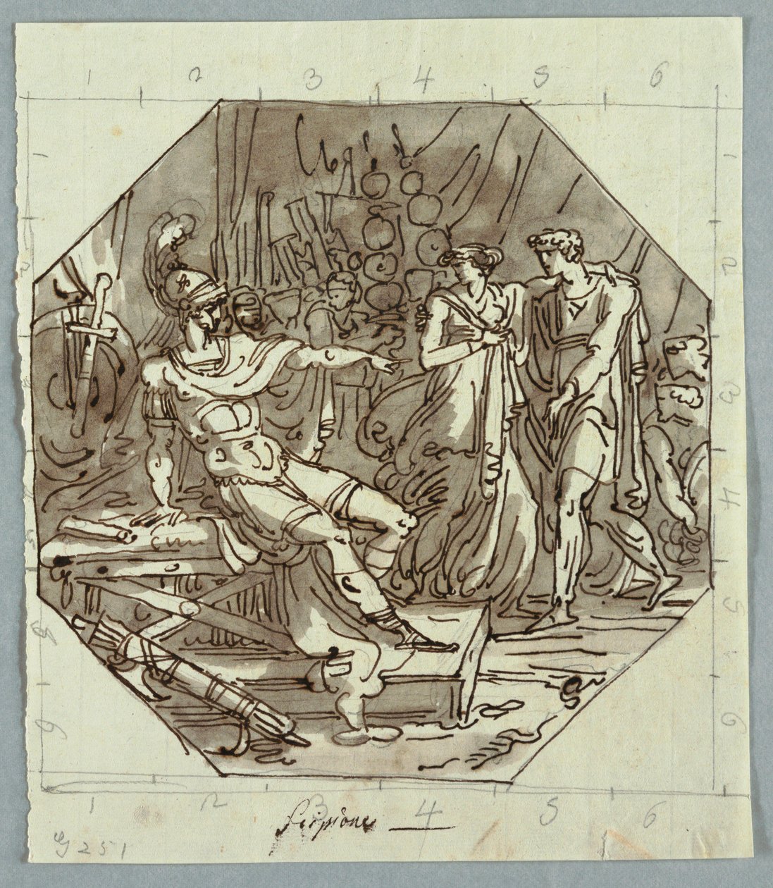 Rysunek, Kontynencja Scypiona, 1811 r. autorstwa Unknown artistUnknown artist