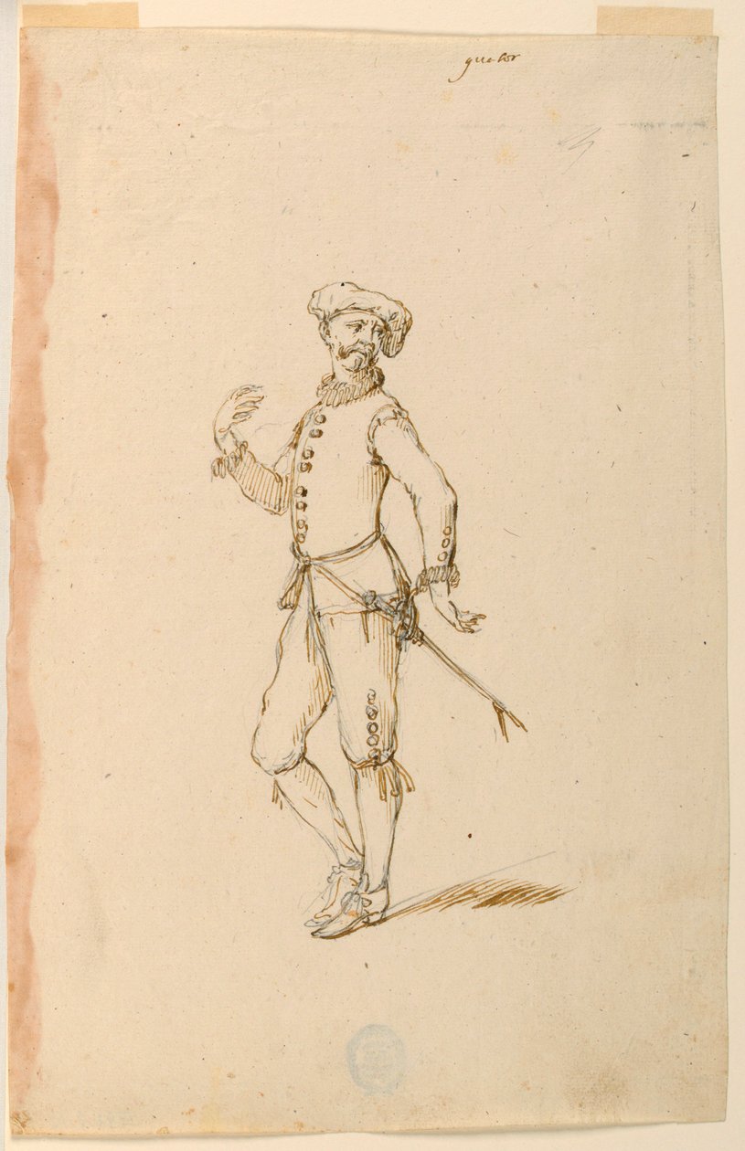 Rysunek, projekt kostiumu: Kapitan baletu, ok. 1720 r. autorstwa Unknown artistUnknown artist