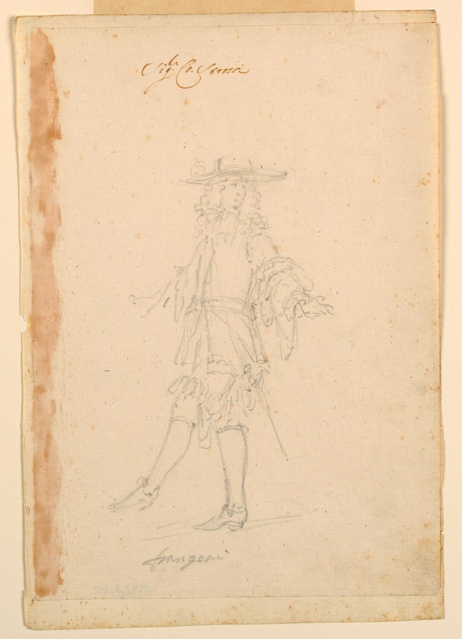 Rysunek, projekt kostiumu: Francuz do baletu, ok. 1790 r. autorstwa Unknown artistUnknown artist