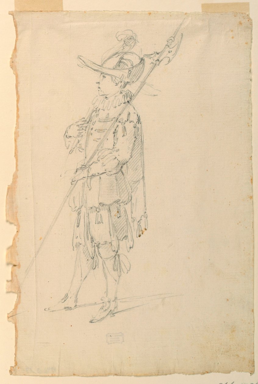 Rysunek, projekt kostiumu: Halabardnik do baletu, ok. 1720 r. autorstwa Unknown artistUnknown artist
