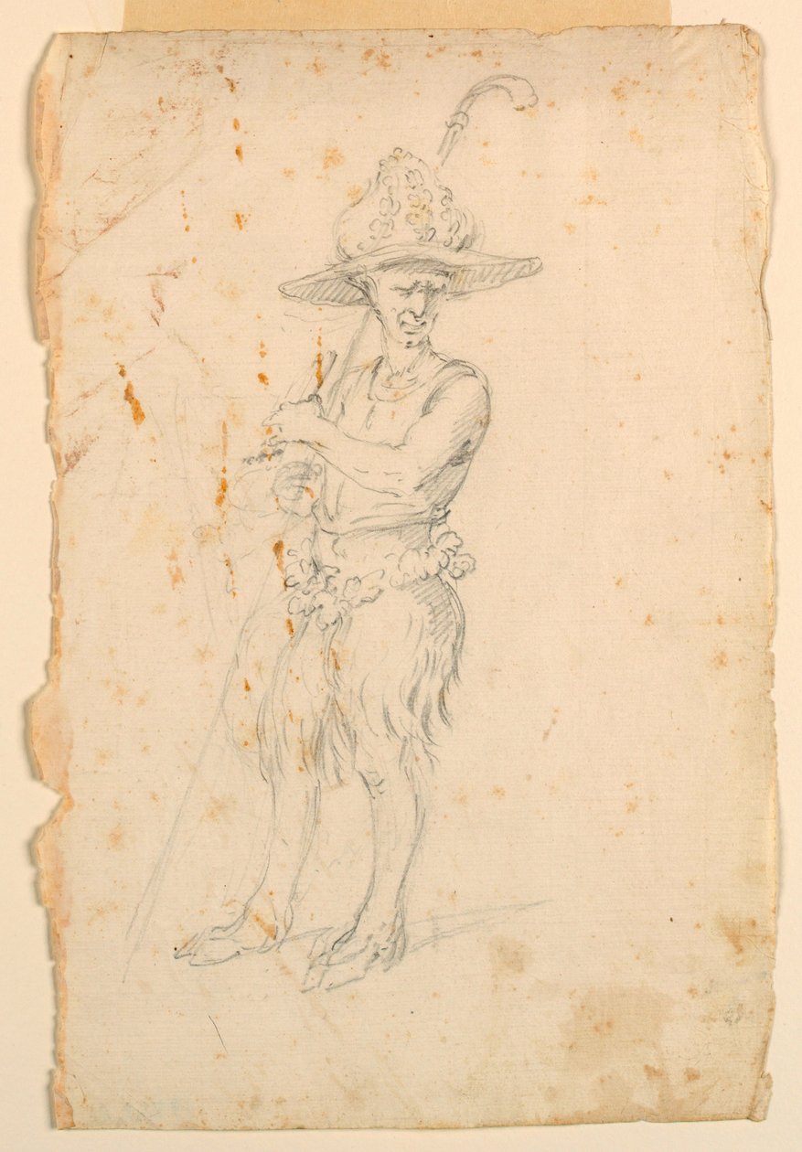 Rysunek, projekt kostiumu: Satyr do baletu, ok. 1720 r. autorstwa Unknown artistUnknown artist