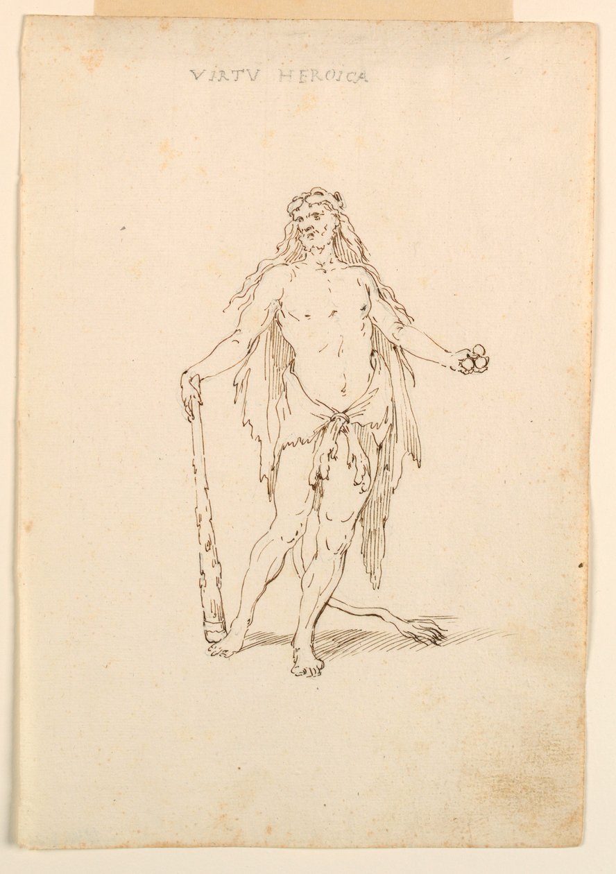 Rysunek, projekt kostiumu: Heroiczna siła w balecie, ok. 1720 r. autorstwa Unknown artistUnknown artist