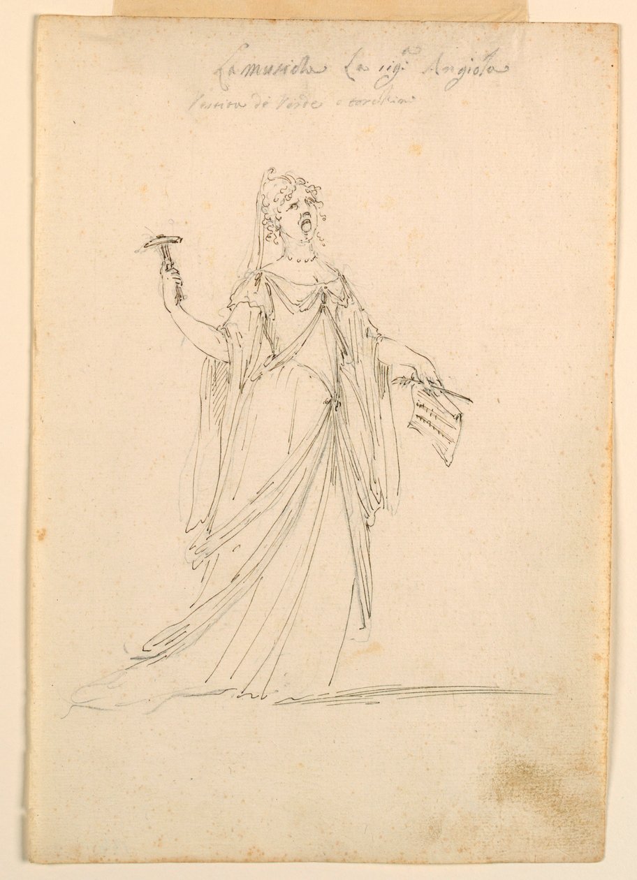 Rysunek, projekt kostiumu: Muzyka do baletu, ok. 1720 r. autorstwa Unknown artistUnknown artist